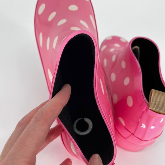 Journee Rainer Polka Dot Rain Booties Pink – Size 7.5 - Picture 9 of 13